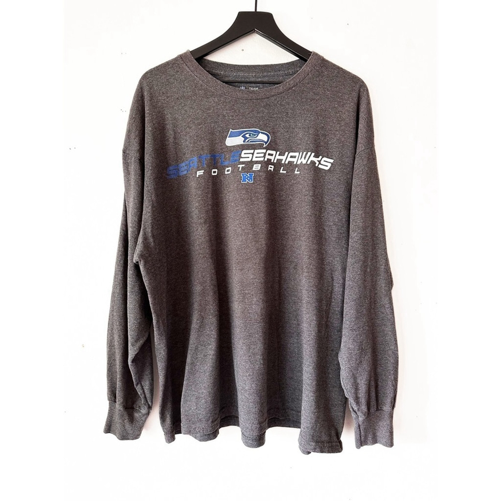 NFL Team Apparel Seattle Seahawks Long Sleeve Shirt 2XL Gray Cozy Gift